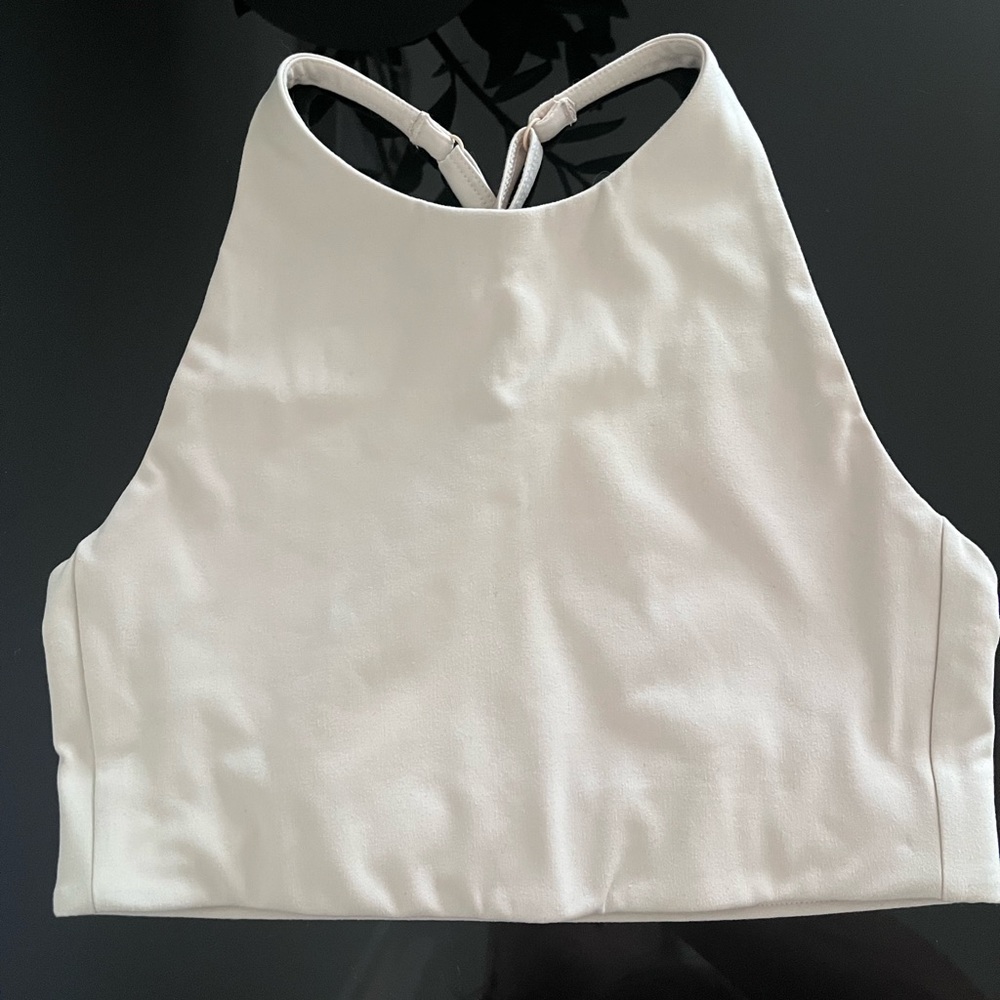 girlfriend collective cream workout top